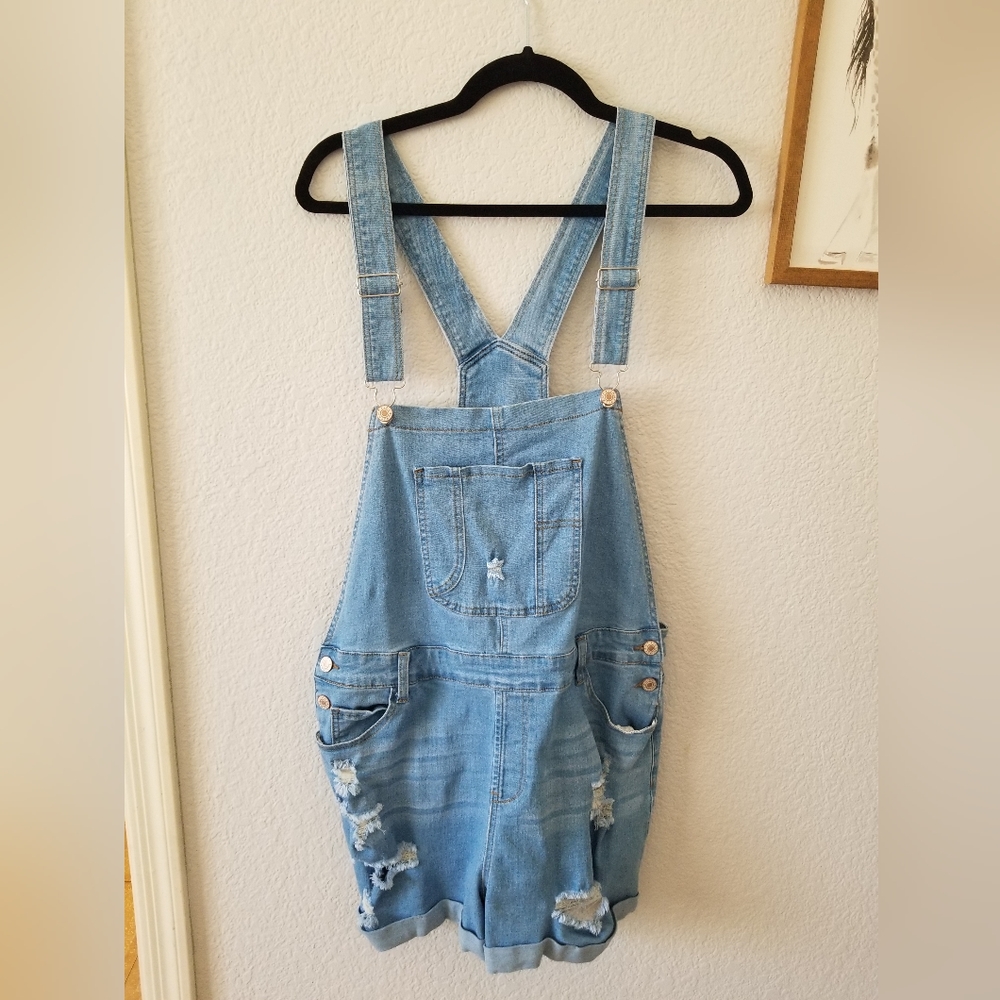 Denim short overalls. Size XL